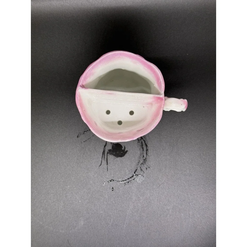 Antique‎ Floral Shaving Mug Mustache Cup with Soap Shelf No Chips or Cracks